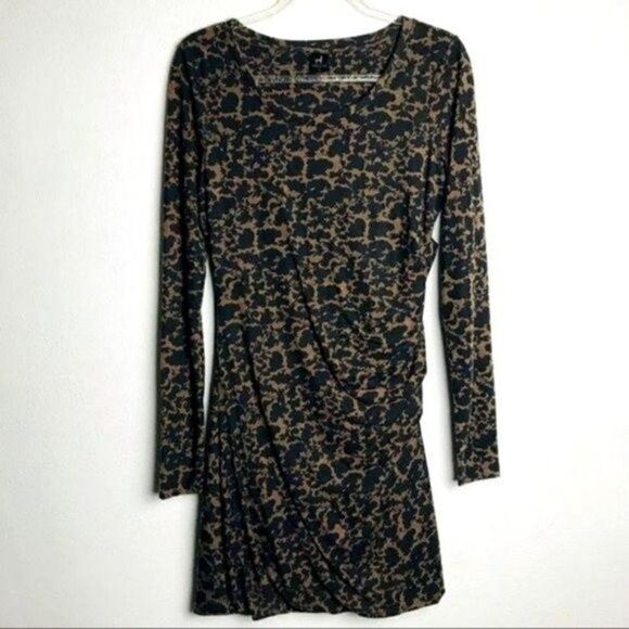 Peruvian Connection floral dress sz Small BoxP brown and black long sleeve - Picture 2 of 7